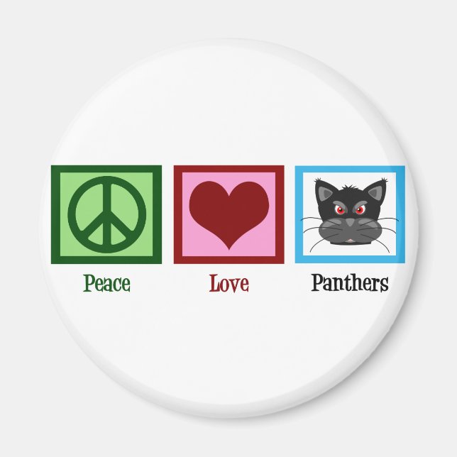 Aimant Panthers Peace Love (Devant)