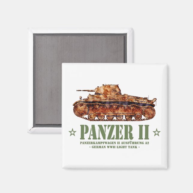 Aimant Panzer II A2 2ÈME GUERRE MONDIALE allemands de cha (Recto/Verso)