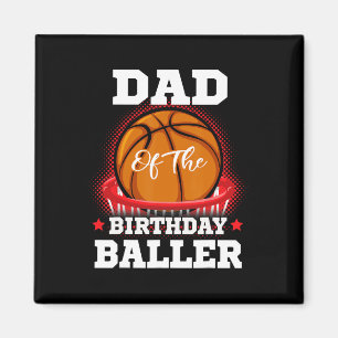 Aimant Papa basket-ball anniversaire Garçon Famille Balle