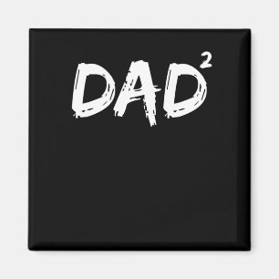 Aimant Papa Chemise carrée Funny Père de deux enfants Pap