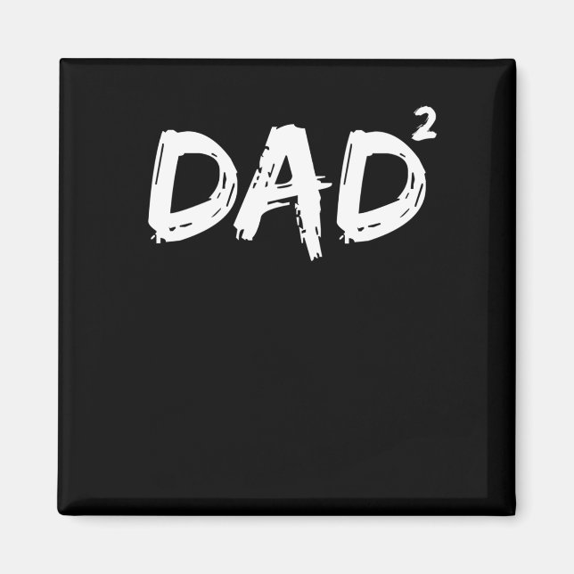 Aimant Papa Chemise carrée Funny Père de deux enfants Pap (Devant)