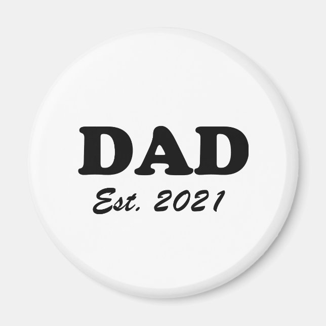 Aimant Papa date établie personnalisée moderne personnali (Devant)