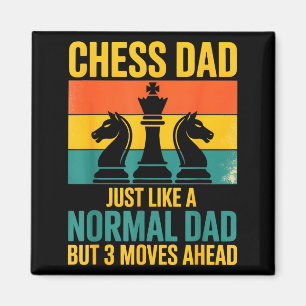 Aimant Papa d'échecs drôle comme papa normal trois coups