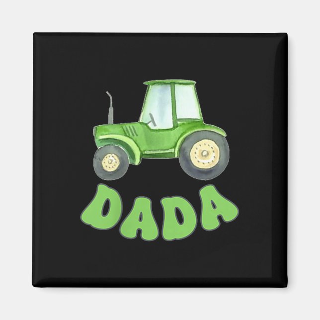 Aimant Papa du garçon d'anniversaire Tracteur Camions agr (Devant)