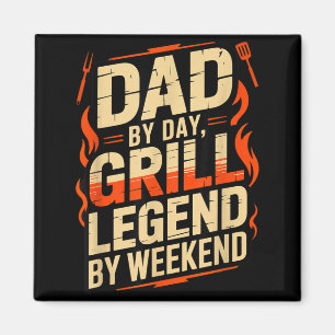 Aimant Papa la journée Légende du grill le week-end BBQ d