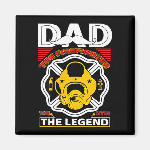 Aimant Papa la légende mythique Cadeau de pompier fier