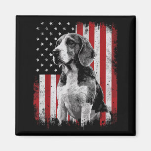 Aimant Papa Maman Chien Beagle Amérique 4 juillet Patriot