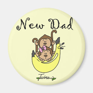 Aimant Papa of Twins Boy and Girl Tshirts and Gifts