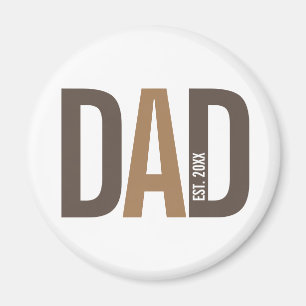 Aimant Papa personnalisé Brown moderne établi