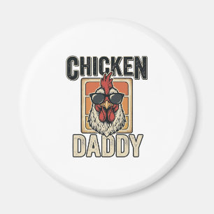 Aimant Papa Poule Chemise Drôle de Coq Vintage Vectoriell