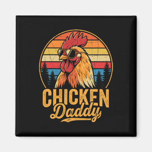 Aimant Papa Poule Drôle Coq Rétro Volailles Ferme Papa