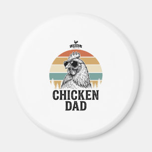 Aimant Papa Poule Vintage Sunset Drôle Amateur de Poule S