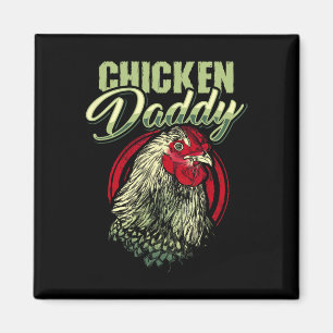 Aimant Papa Poulet Papa Coq Agriculteur Éleveur de Volail