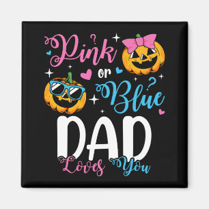 Aimant Papa Rose Ou Bleu Vous Aime Citrouille Bébé Carré