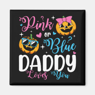 Aimant Papa Rose Ou Bleu Vous Aime Citrouille Bébé Carré