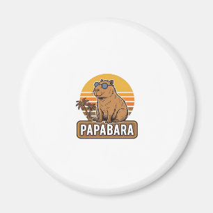 Aimant PAPABARA Conception Vectorielle Papa Capybara Rétr