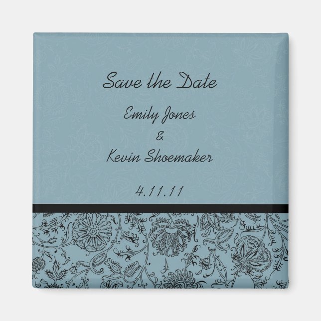 Aimant Papier peint Fleur Bleue Mariage Favoriser les Mag (Devant)