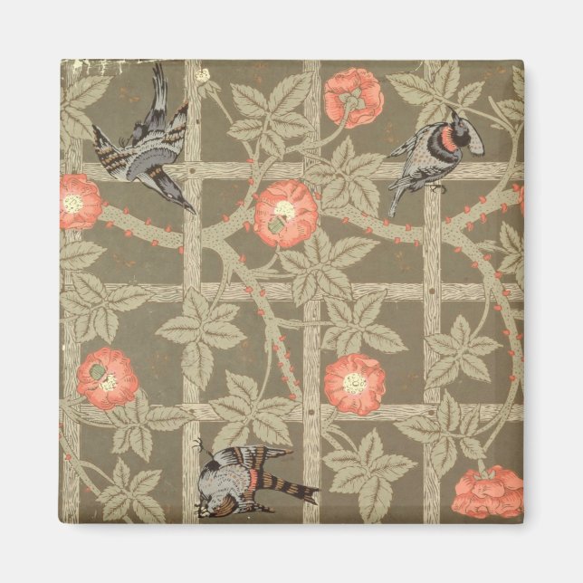 Aimant Papier peint Trellis avec fond vert bouteille (Devant)