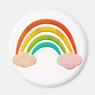 Aimant Papier vintage Coupé Arc-En-Ciel Et Nuages