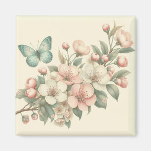 Aimant Papillon à ressort/floral vintage