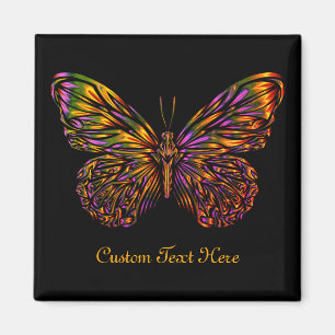 Aimant Papillon arc-en-ciel de Neon personnalisé