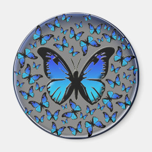 Aimant papillon bleu