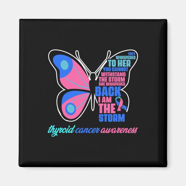 Aimant Papillon cancéreux - Thyroïde Survivant Thyroïde C (Devant)
