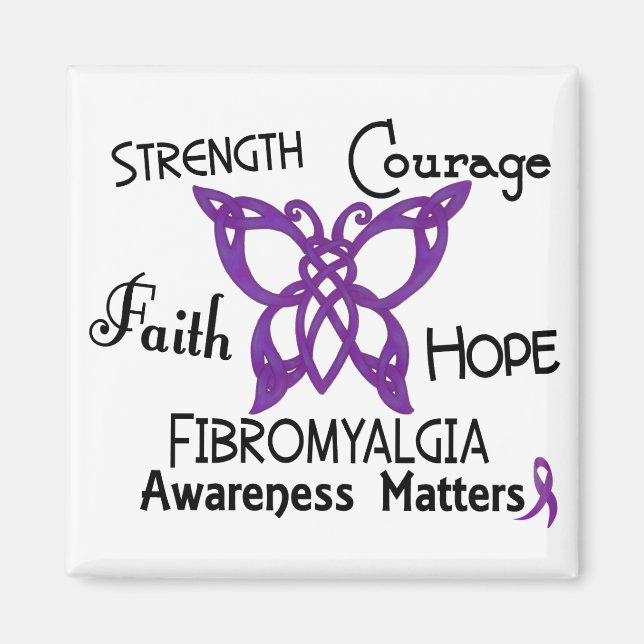 Aimant Papillon celtique Fibromyalgie 3 (Devant)