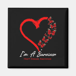 Aimant Papillon Coeur Je suis un survivant Maladie cardia