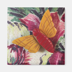 Aimant Papillon de bakélite sur le tissu