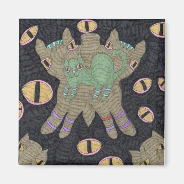 Aimant Papillon de chat aux yeux (Devant)