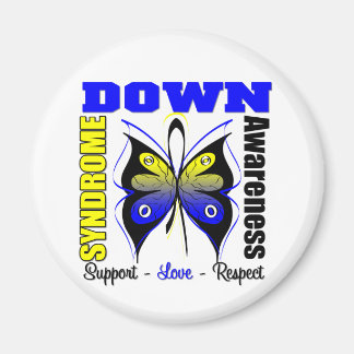 Aimant Papillon de sensibilisation au syndrome de Down