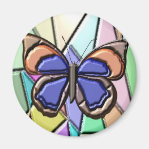 Aimant Papillon en verre souillé