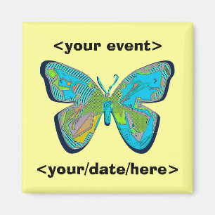 Aimant papillon enregistrer l'aimant de date