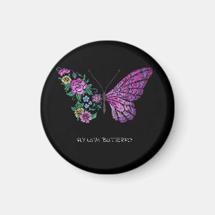 Aimant papillon et fleurs florales ailes papillons yout