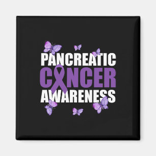 Aimant Papillon guerrier violet ruban cancer pancréatique