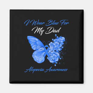 Aimant Papillon Je Porte Bleu Pour Mon Père Alopecia Laur