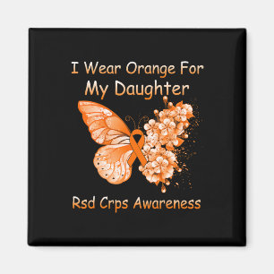 Aimant Papillon Je Porte Orange Pour Ma Fille Rsd Crps A