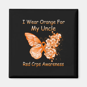 Aimant Papillon Je Porte Orange Pour Mon Oncle Rsd Crps A