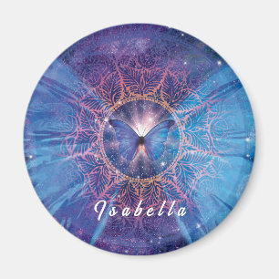 Aimant Papillon morpho / Galaxie Mandala