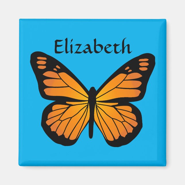 Aimant Papillon orange doux (Devant)