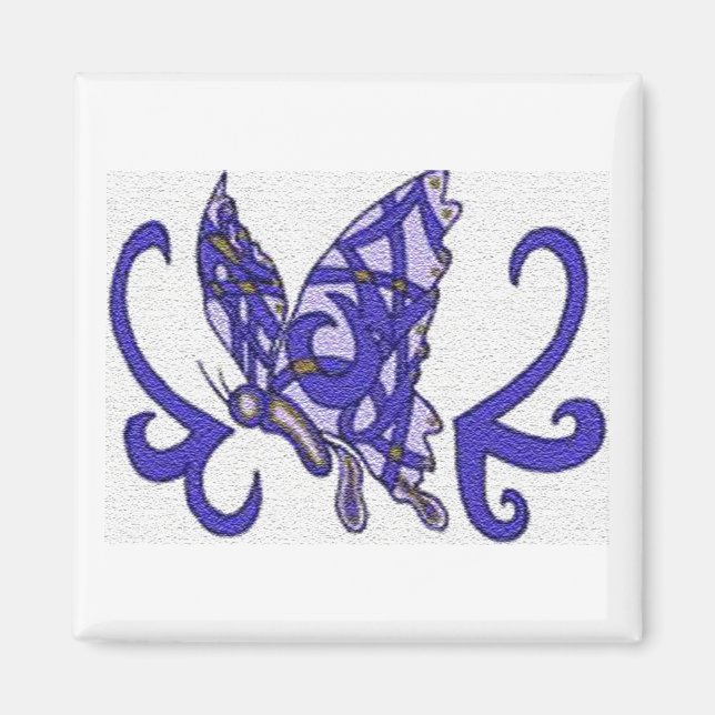 Aimant Papillon pourpre (Devant)