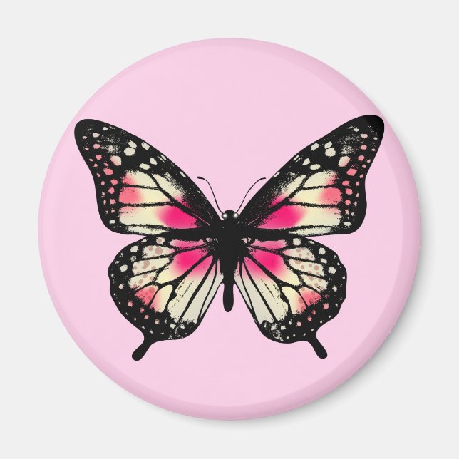 Aimant Papillon rose (Devant)