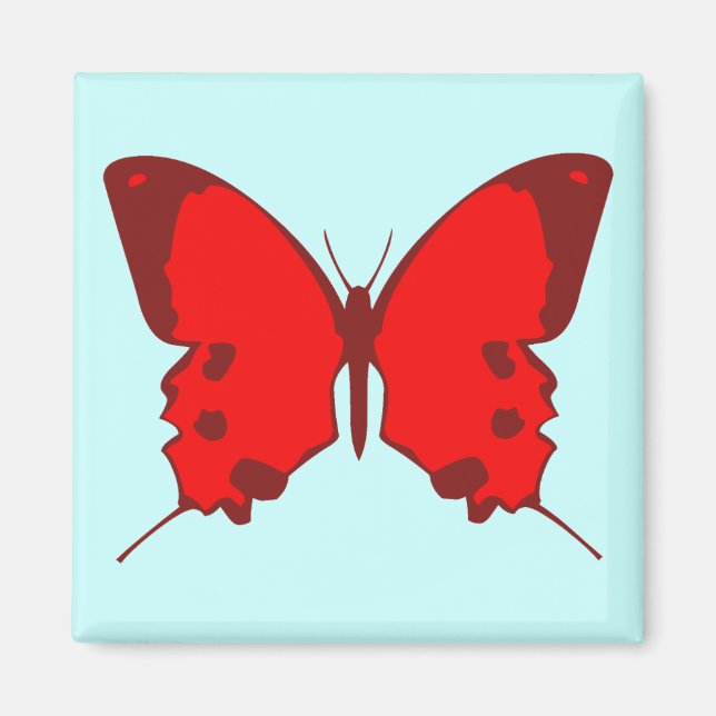 Aimant Papillon rouge (Devant)