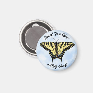 Aimant Papillon Swallowtail Jaune Ciel Bleu Personnaliser