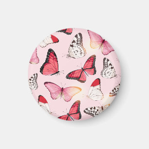 Aimant Papillon tropical détaillé : Motif Vintage