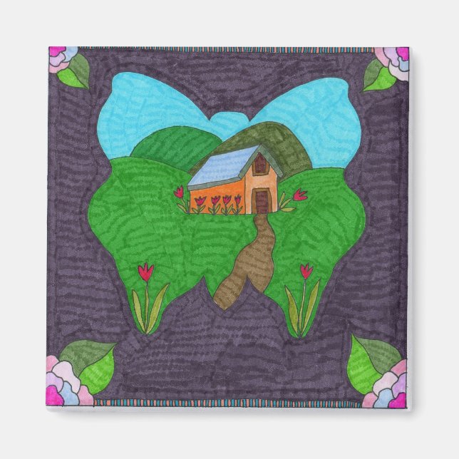 Aimant Papillon : une vision (Devant)