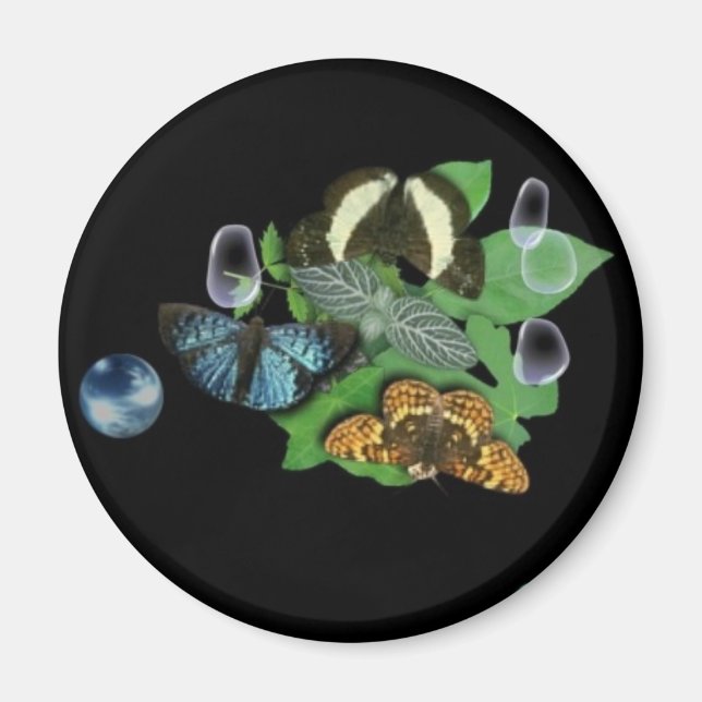 Aimant Papillons sur Feuille (Devant)