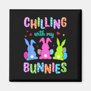 Aimant Pâques Jour Chilling Avec Mes lapins Chasse Aux Oe