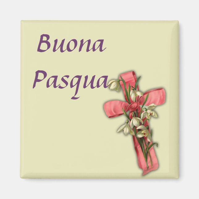Aimant Pâques joyeuses italiennes - Buona Pasqua (Devant)
